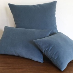 Ocean Blue Velvet Suede Decorative Throw Pillow Cover/Case Cushion 12x16 - thumbnail 2