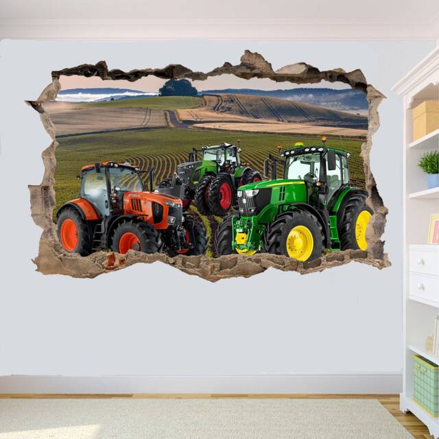 Fields Powerful Modern Tractors Wall Art Sticker Decal Mural Poster Decor 1002 - image 1