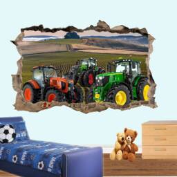 Fields Powerful Modern Tractors Wall Art Sticker Decal Mural Poster Decor 1002 - thumbnail 2