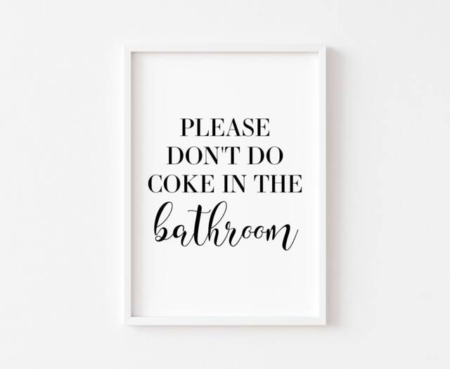 Bathroom Print - Wall Art Prints Funny Decor Toilet Coke Home - image 1