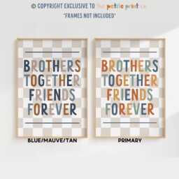 Brothers Together Print -- Boys Bedroom Print, Playroom Nursery Decor, Unframed - thumbnail 3