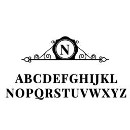 Iron Swirl Monogram Door Decal - Personalized Letter Vinyl Art - thumbnail 2