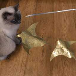 Handcrafted Brass Manta Ray Kinetic Metal Mobile, Ocean Art Sculpture, Modern Decor - thumbnail 4