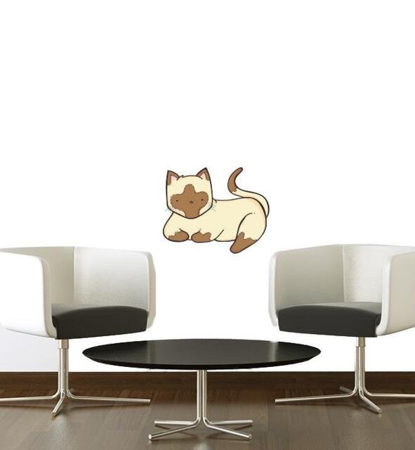 Cat With Cute Face Wall Sticker Decal - Dogs & Pets Stickers, Art, Decals, Kids Animals Decals
