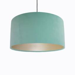 Light Mint Green Lampshade in Velvet With Champagne Lining - thumbnail 1