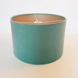 Light Mint Green Lampshade in Velvet With Champagne Lining - thumbnail 2