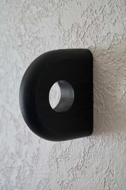 Minimal Blackened Ash Curtain Rod Bracket, Solid Black Ash with Non-Toxic Finish, Holders Hangers Mounts, Easily Wall Mounted - image 1
