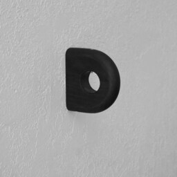 Minimal Blackened Ash Curtain Rod Bracket, Solid Black Ash with Non-Toxic Finish, Holders Hangers Mounts, Easily Wall Mounted - thumbnail 2