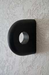 Minimal Blackened Ash Curtain Rod Bracket, Solid Black Ash with Non-Toxic Finish, Holders Hangers Mounts, Easily Wall Mounted