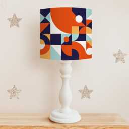 Handmade Velvet Lampshade & Cushion Set Abstract Geometric Design - thumbnail 2