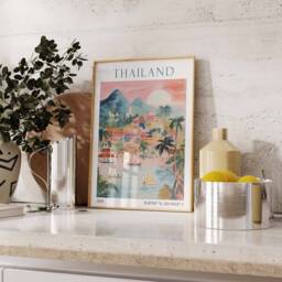 Thailand Travel Print, Poster, Landscape Thai Wall Art, Southeast Asian Decor, Gift - thumbnail 2