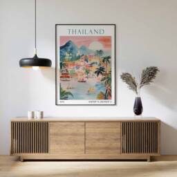 Thailand Travel Print, Poster, Landscape Thai Wall Art, Southeast Asian Decor, Gift - thumbnail 1