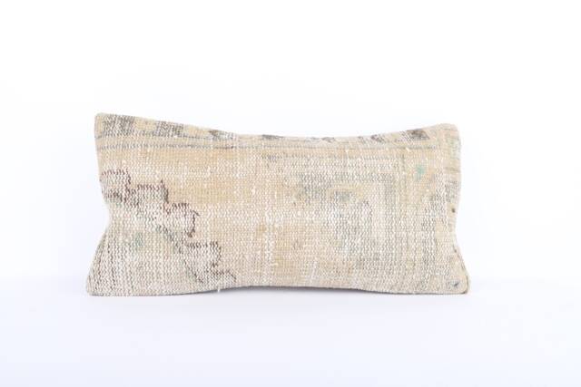 Handwoven Kilim Pillow Cover - 12x24 Vintage Turkish Wool Throw - image 1