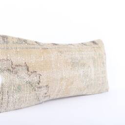 Handwoven Kilim Pillow Cover - 12x24 Vintage Turkish Wool Throw - thumbnail 2
