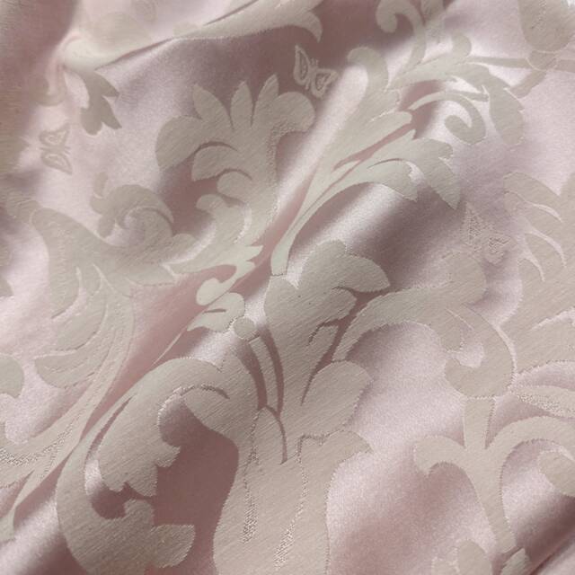 Victorian Pink Curtains Damask Drapery Panel, Luxury Floral Living Room Drapes - image 1