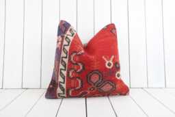 16x16 Vintage Turkish Kilim Pillow Bohemian Cushion Cover - thumbnail 1