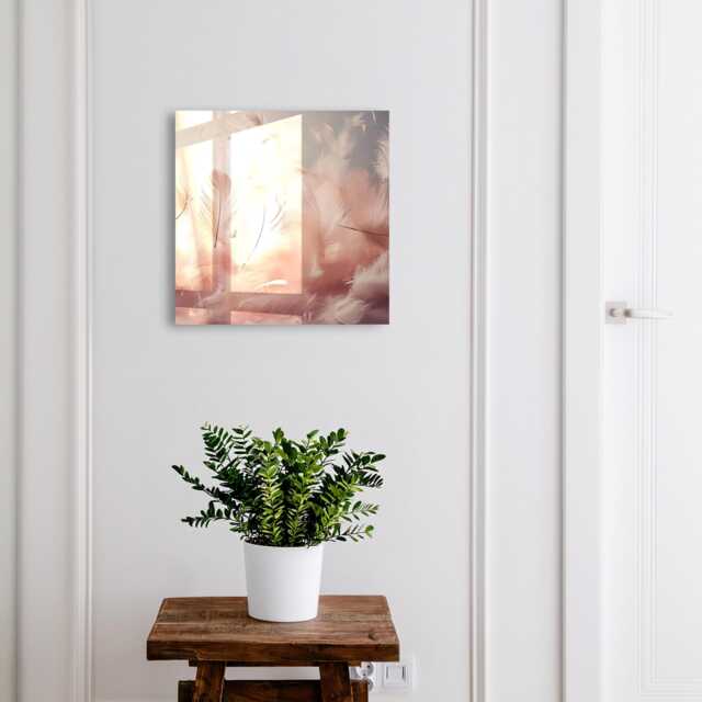 Pastel Feathers Key Cabinet For Home, Pink Industrial Box, Abstract Nature, Lovers Of Gentleness & Peace - image 1