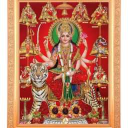 Navdurga Zari Art Print Photo in Golden Artwork Frame 11 X 14 Inch Or - 27.94 X 35.56 cm Housewarming Gift Available 2 Designs - thumbnail 2