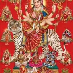 Navdurga Zari Art Print Photo in Golden Artwork Frame 11 X 14 Inch Or - 27.94 X 35.56 cm Housewarming Gift Available 2 Designs - thumbnail 3