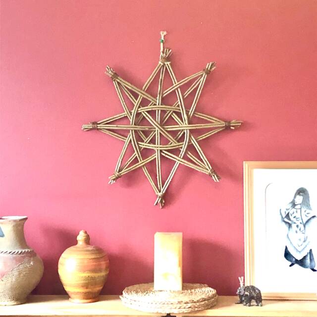 Scandi Star, Willow Christmas Wall Hanging, Shelf Decorations, Swedish Somerset Willow, Home Decor, 9 Th Anniversary - image 1