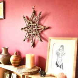Scandi Star, Willow Christmas Wall Hanging, Shelf Decorations, Swedish Somerset Willow, Home Decor, 9 Th Anniversary - thumbnail 3