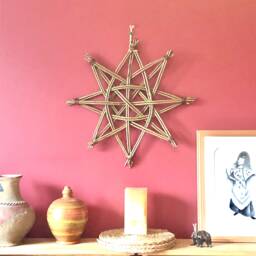 Scandi Star, Willow Christmas Wall Hanging, Shelf Decorations, Swedish Somerset Willow, Home Decor, 9 Th Anniversary - thumbnail 1