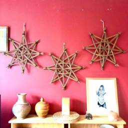 Scandi Star, Willow Christmas Wall Hanging, Shelf Decorations, Swedish Somerset Willow, Home Decor, 9 Th Anniversary - thumbnail 2