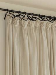 Haseeb Linen Sheer Curtain With Black Border At The Top, Custom Panel, For Bedroom & Livingroom, Extra Long Curtain, 1Pc - thumbnail 1