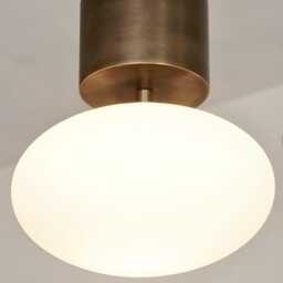 Modern Handmade Brass Single Lelli Ceiling Light, Flush Mount Hallway & Bathroom - thumbnail 3
