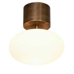 Modern Handmade Brass Single Lelli Ceiling Light, Flush Mount Hallway & Bathroom
