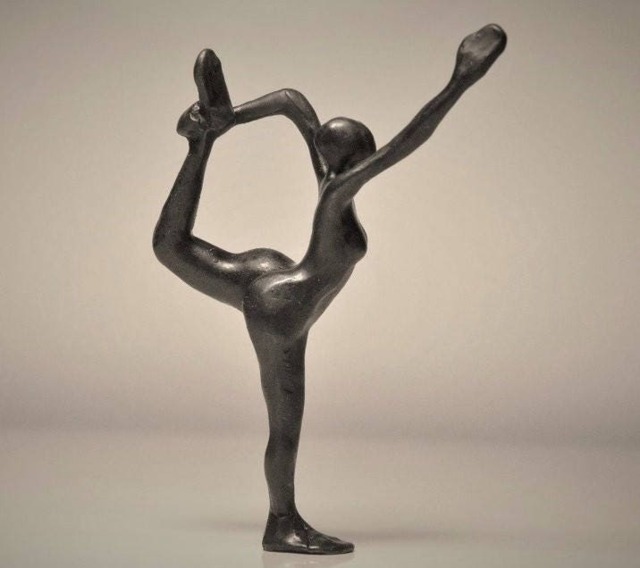 standing Bow Bronze Yoga Sculpture - image 1
