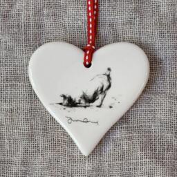 Digging Terrier Christmas Ornament - Jack Russell Dog Keepsake Xmas Tree Decoration & Stocking Filler Gift - thumbnail 1