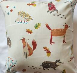 Woodland Cream Cotton Cushion Cover/Pillow - thumbnail 1