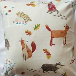 Woodland Cream Cotton Cushion Cover/Pillow - thumbnail 2