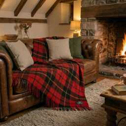 Wallace 100% New Wool Large Tartan Blanket Throw - thumbnail 3