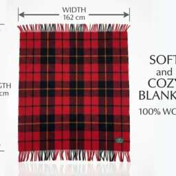 Wallace 100% New Wool Large Tartan Blanket Throw - thumbnail 4