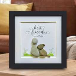 Personalised Pebble Picture For Dog Lovers, Friendship With Pets Wall Art Gift - thumbnail 3