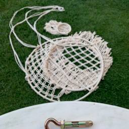 Macrame Swing Chair, Hammock Hanging Chair, Round Swing, Handmade Indoor Hammock Outdoor Chair - thumbnail 4