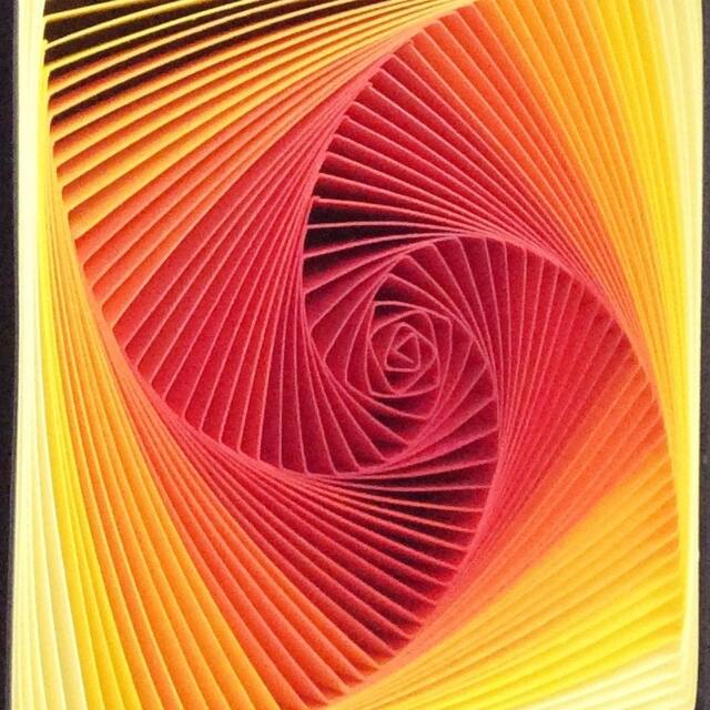 Handmade Paper Sculpture Sunset Colors, 3D Quilled Wall Art - image 1