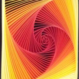 Handmade Paper Sculpture Sunset Colors, 3D Quilled Wall Art - thumbnail 1