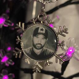 Personalised Christmas Memorial Ornament Photo Bauble, Snowflake Design - thumbnail 3