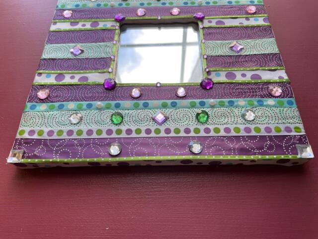Ribbon & Gem Decorative Mirror Eclectic Girls Room Decor - image 1