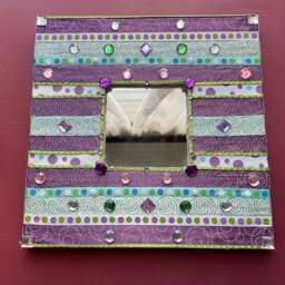 Ribbon & Gem Decorative Mirror Eclectic Girls Room Decor - thumbnail 3
