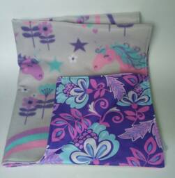Floral Unicorn Baby Blanket/Rainbow Pink Teal Purple Aqua Lavender Gray Flowers Girl Shower Gift Soft Fleece Cotton Nursery Crib Little
