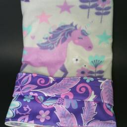 Floral Unicorn Baby Blanket/Rainbow Pink Teal Purple Aqua Lavender Gray Flowers Girl Shower Gift Soft Fleece Cotton Nursery Crib Little - thumbnail 3
