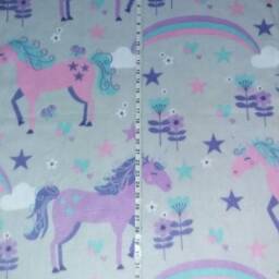 Floral Unicorn Baby Blanket/Rainbow Pink Teal Purple Aqua Lavender Gray Flowers Girl Shower Gift Soft Fleece Cotton Nursery Crib Little - thumbnail 4