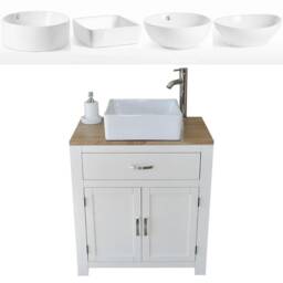 Bathroom Vanity Unit - White Wash Stand, Ceramic Basin 502Pcbc - thumbnail 2