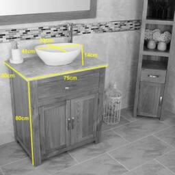 Bathroom Vanity Unit - White Wash Stand, Ceramic Basin 502Pcbc - thumbnail 3