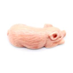 Miniature Ceramic Pig Pork Piglet Sleeping Animal Little Light Pink Figurine Tiny Statue Small Decoration Painted Collectible Figure Deco - thumbnail 2