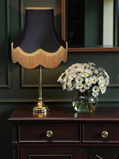 Traditional Black Fabric Lampshade Handmade For Table & Floor Standard Lamp Bases, Wall Light Fixtures, Ceiling Pendant Fittings - image 1